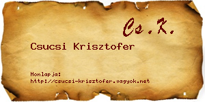 Csucsi Krisztofer névjegykártya