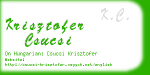 krisztofer csucsi business card